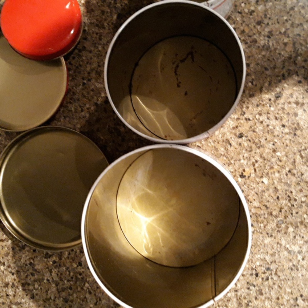Vintage Tin Nesting Canister Set Of 4 Vintage - Picture 8 of 15